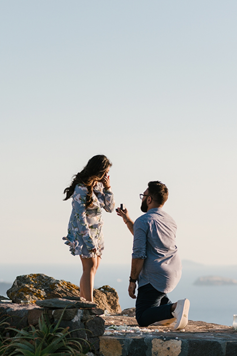Romantic Wedding Proposal at Aenaon Villas, Santorini